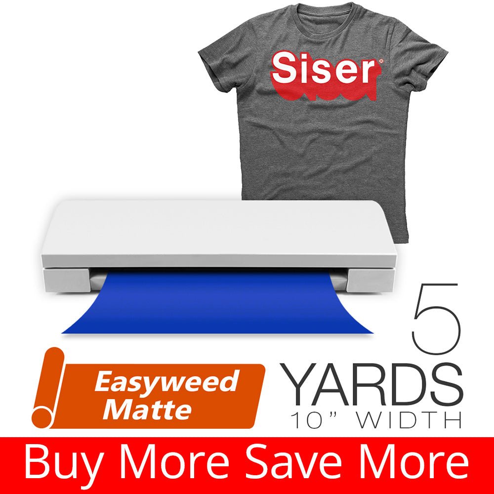 Siser EASYWEED MATTE Heat Transfer Vinyl 5 Yards - 10" Silhouette Craft Cutting Width - HeatPressNation