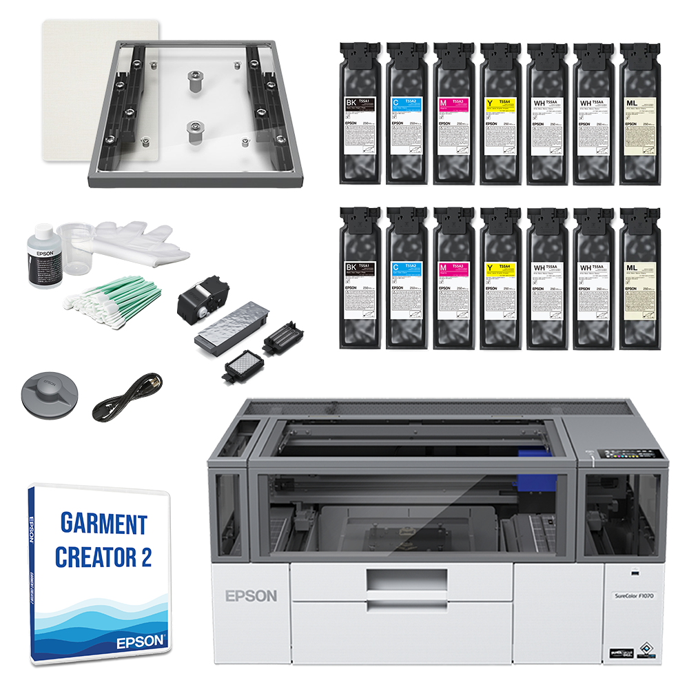 EPSON　プリンター Epson SureColor F1070 DTG/DTF Hybrid Printer Double Ink Bundle
