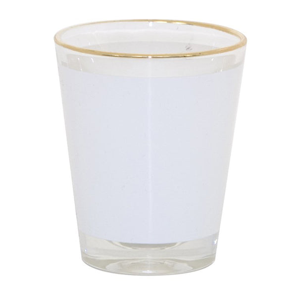 1.5 oz. Sublimation Shot Glass with Gold Rim - 144 Per Case