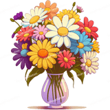 Cartoon Flower Vase Design - HeatPressNation