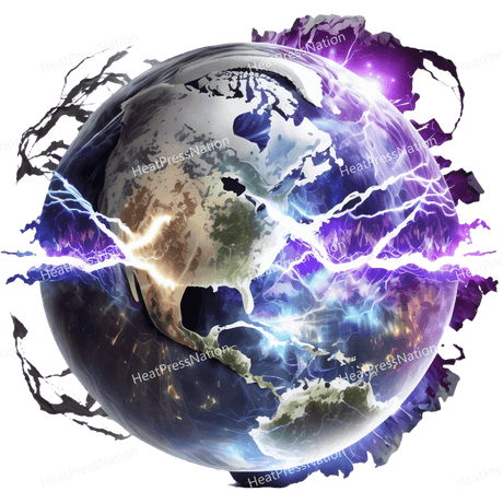 Lightning Globe Design - HeatPressNation