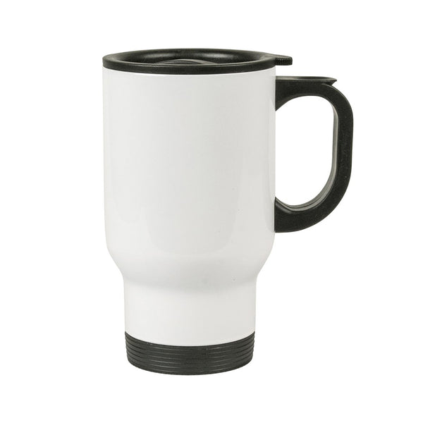 14 oz. White Stainless Steel Travel Sublimation Mug - 24 Per Case