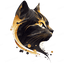 Golden Dark Cat Design