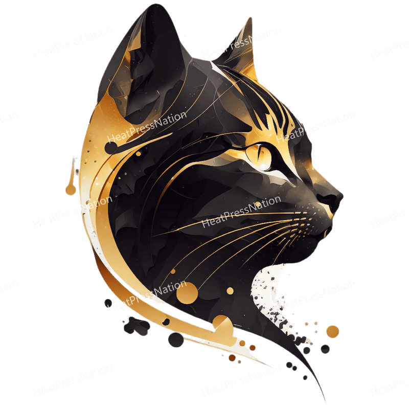 Golden Dark Cat Design