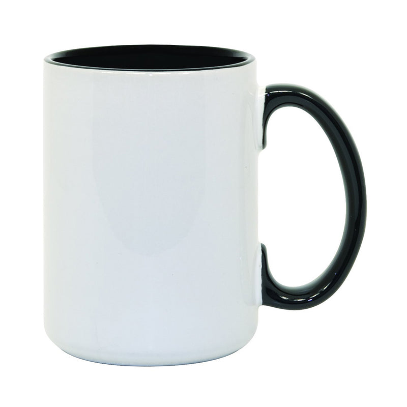 15 oz. Ceramic Sublimation Mug : Inner + Handle - 36 Per Case