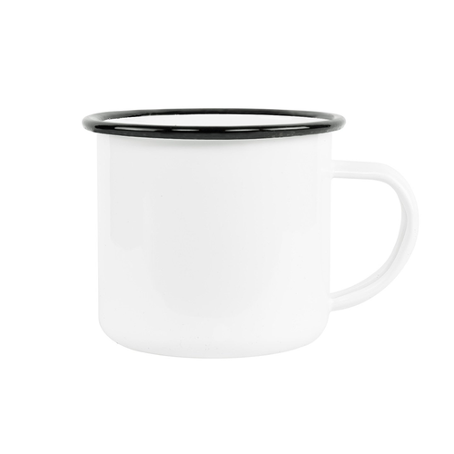 HPN SubliCraft 12 oz. Sublimation Fine Enamel Mug with Black Rim- 48 per Case