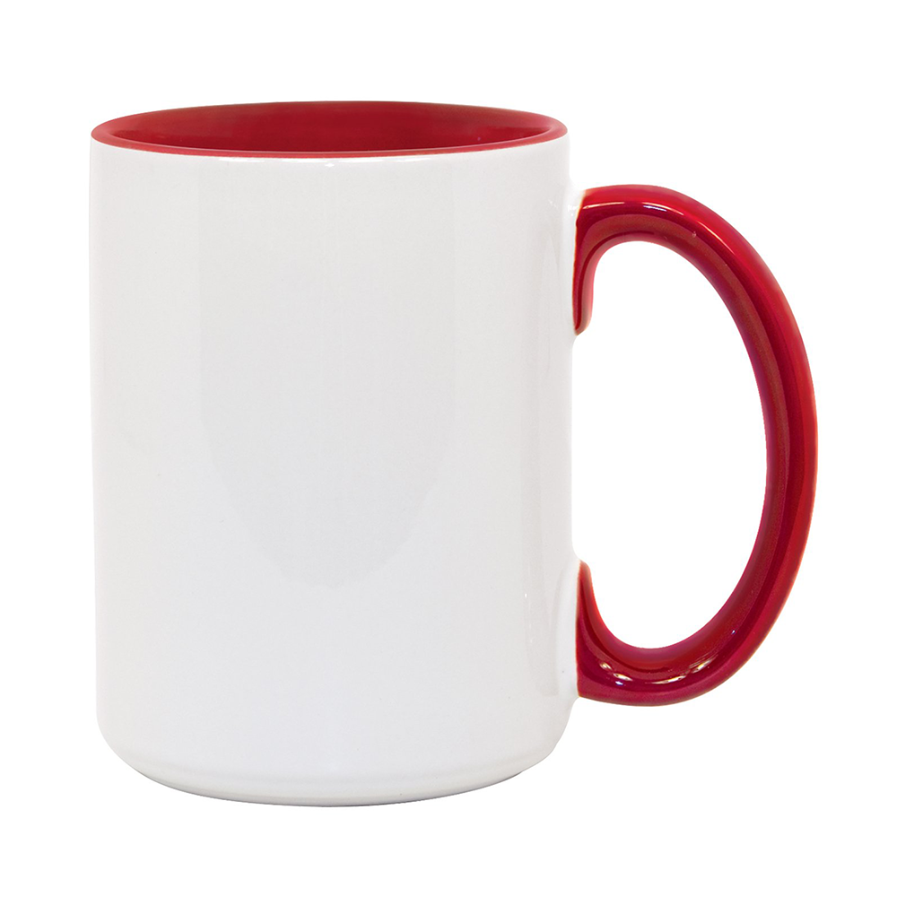 11oz. Dye Sublimation Inner Colored Coated Mugs - Case of 36 - Red, Black  or Blue Inner Colors