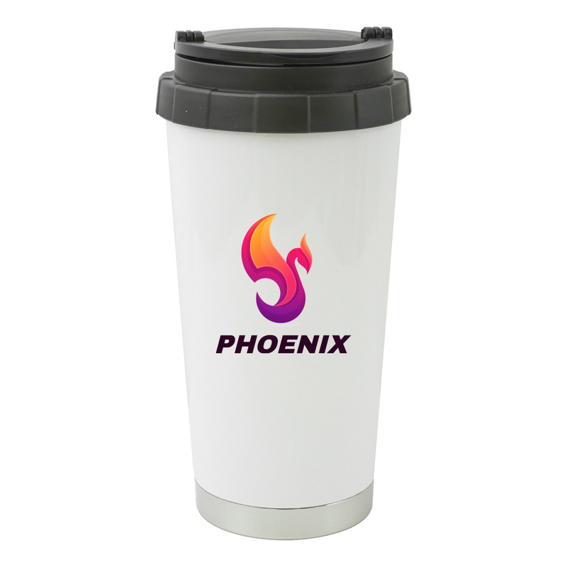 HPN SubliCraft 16 oz. White Stainless Steel Sublimation Thermal Travel Mug - 24 per Case