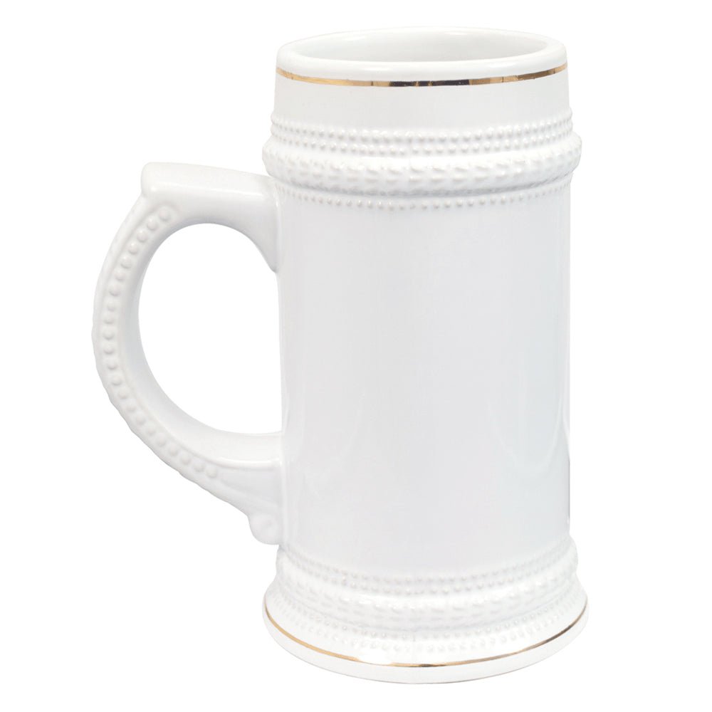 HPN ORCA Premium 22 oz. Sublimation Ceramic Beer Stein with Gold