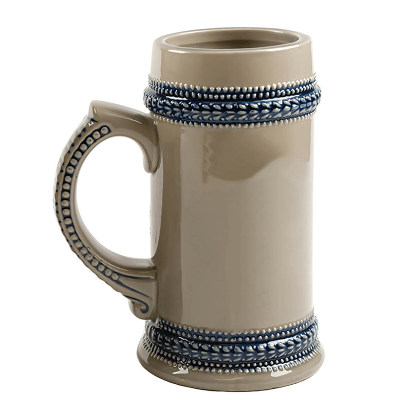 22 oz. ORCA Ceramic Sublimation Beer Stein with Blue Trim - 18 Per Case