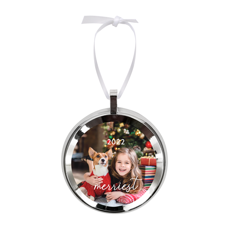 Unisub 2.99" x 3.5" Framed Round Sublimation Ornament