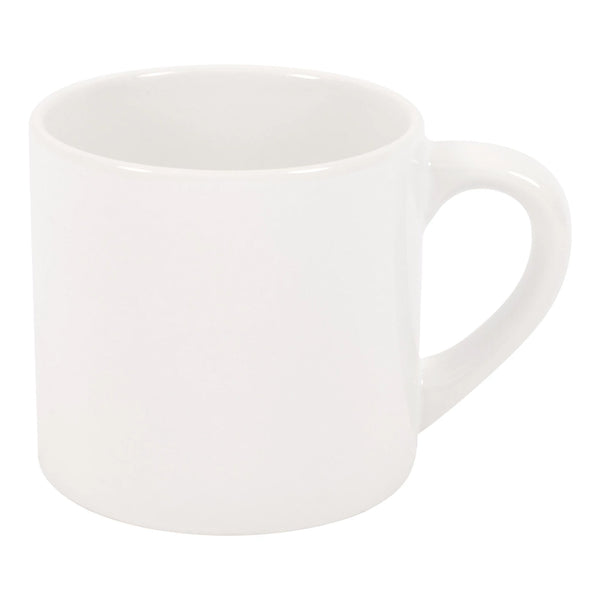 6 oz. White C-Handle Ceramic Sublimation Mug - 36 Per Case