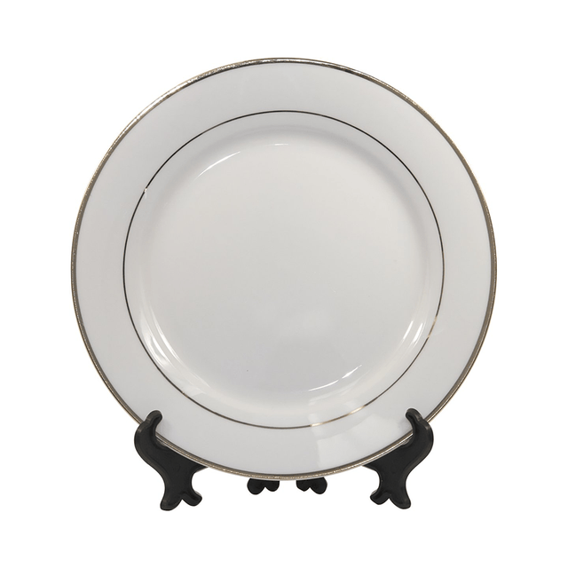 HPN SubliCraft 8" Sublimation Ceramic Plate with Gold Trim - 36 per Case - HeatPressNation