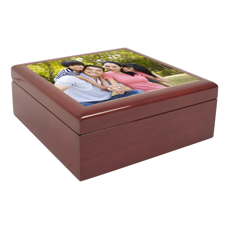 HPN SubliCraft 6" x 6" Jewelry Box with Sublimation Photo Tile Lid Insert - 24 per Case