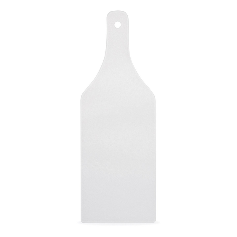 HPN SubliCraft 4.5" x 12.5" Wine Bottle Shaped Sublimation Glass Cutting Board - 48 per Case