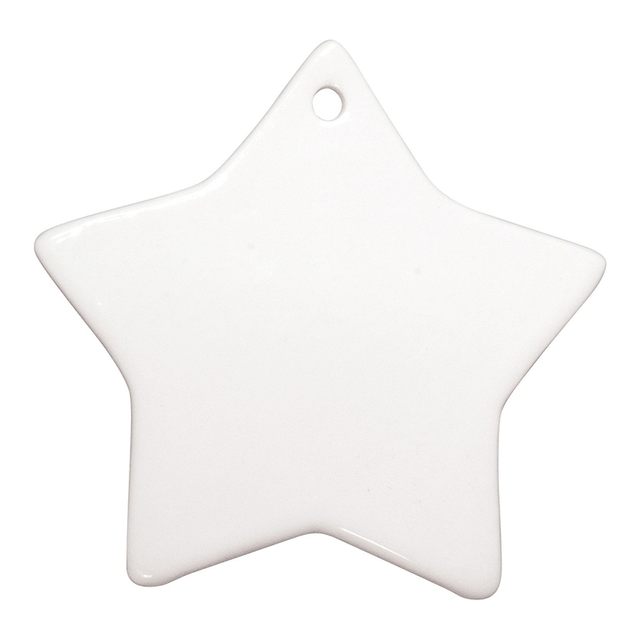 HPN SubliCraft 3" Star Sublimation Ceramic Ornament with Hole - HeatPressNation