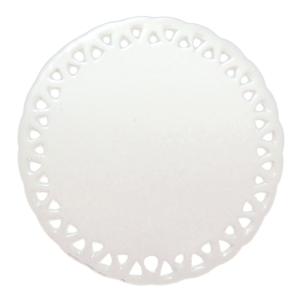 HPN SubliCraft 3.25" Round Doily Sublimation Ceramic Ornament with Triangle Lace - 100 per Case