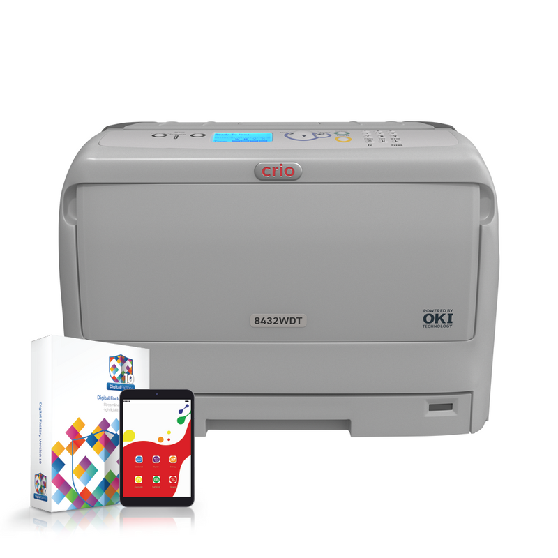 Crio 8432WDT White Toner Laser DTF Printer with RIP Software & Remote Support Tablet