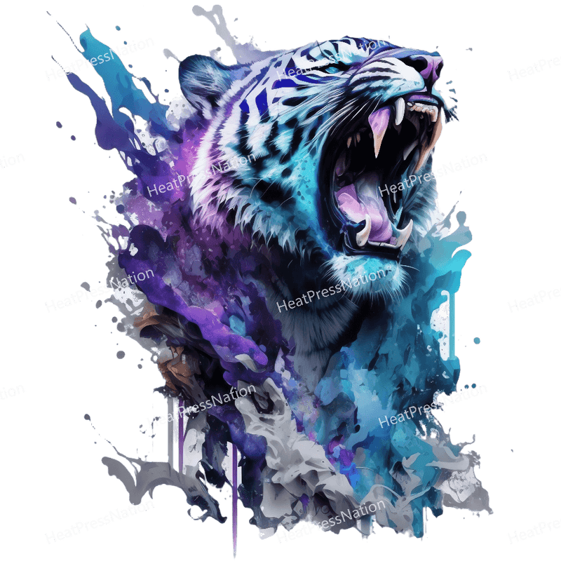 Colorful Roaring Tiger Design