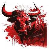 Dark Red Bull Design - HeatPressNation