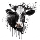 Splatter Monochrome Cow Design - HeatPressNation