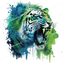 Neon Tiger Head Design