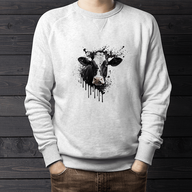 Splatter Monochrome Cow Design