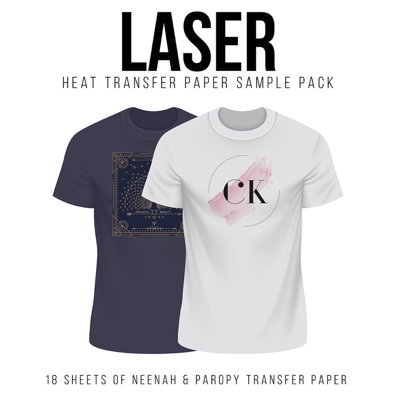 Laser Heat Transfer Paper Sample Pack - 8.5 x 11 - 18 Sheets