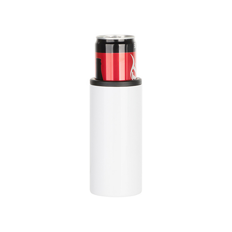 HPN SubliCraft White Sublimation Stainless Steel Can Cooler for Skinny 12 oz. Cans