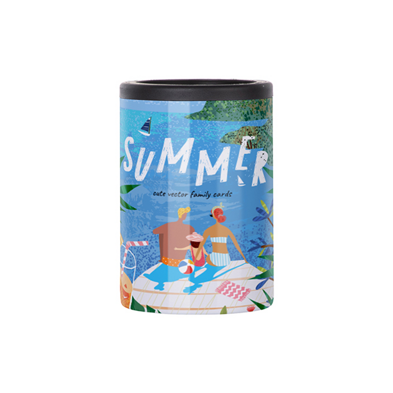 HPN SubliCraft White Sublimation Stainless Steel Can Cooler for Standard 12 oz. Cans