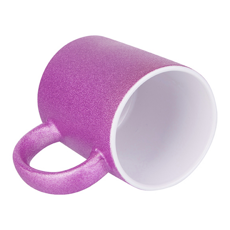 Pink to Blue Ceramic Glitter Sublimation Mug - 11oz.