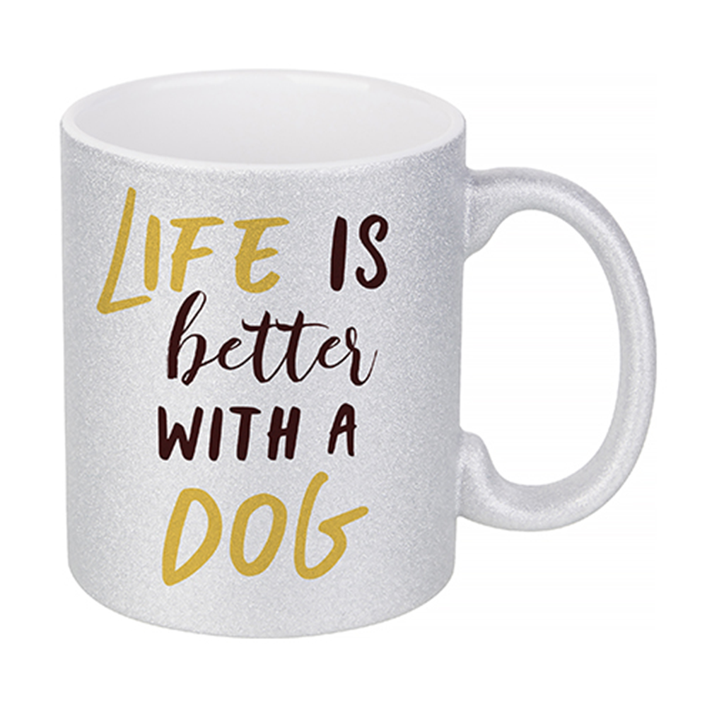 HPN SubliCraft 11 oz. Glitter Sublimation Ceramic Mug - 12 per case