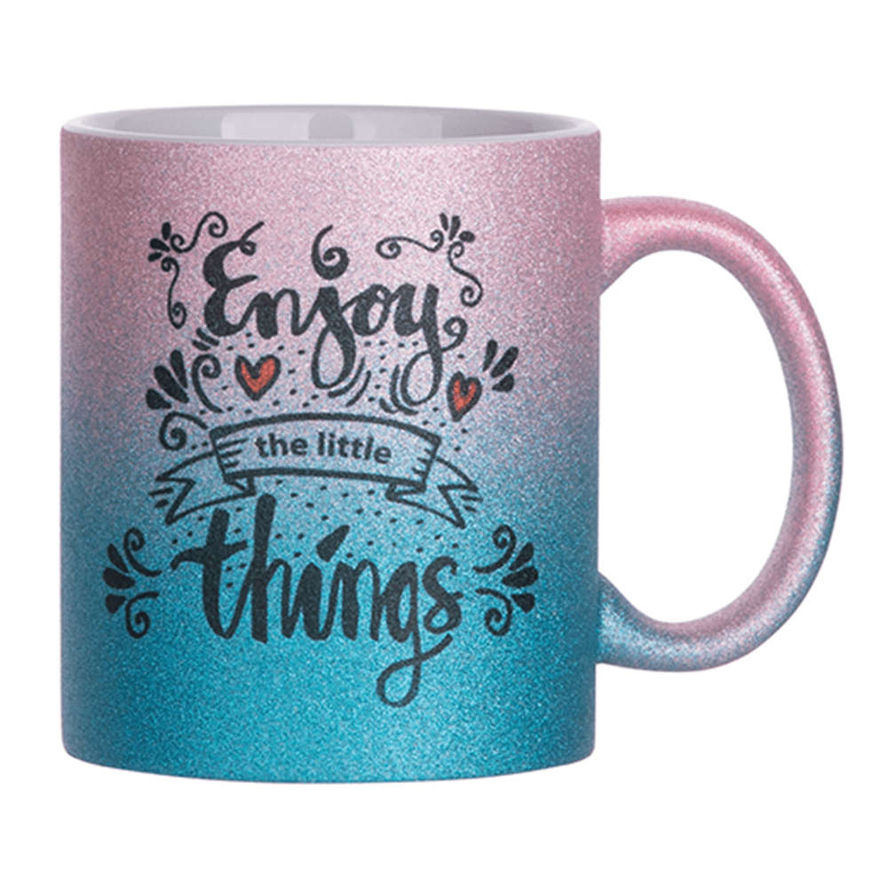 HPN SubliCraft 11 oz. Glitter Gradient Sublimation Ceramic Mug - 36 per case - HeatPressNation