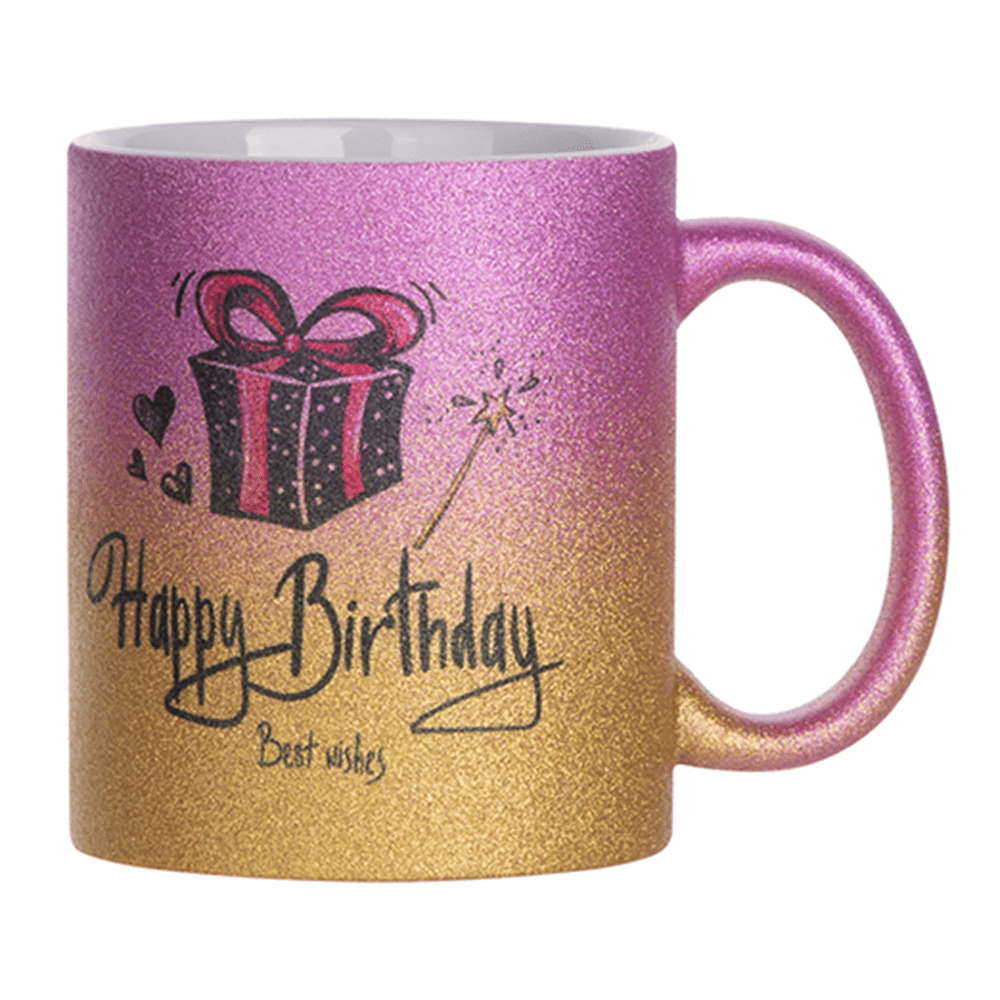 HPN SubliCraft 11 oz. Glitter Gradient Sublimation Ceramic Mug - 36 per case - HeatPressNation
