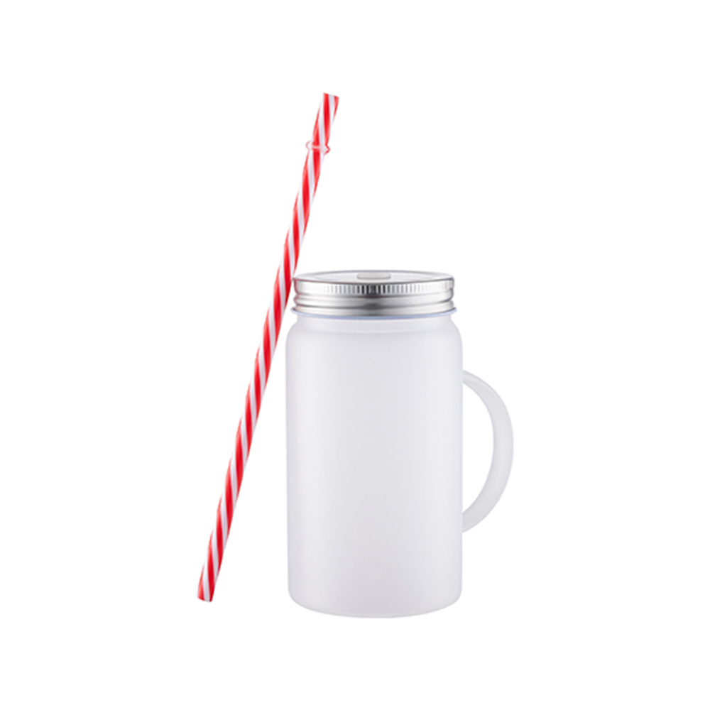 17oz Sublimation Mason jar stainless steel juice jar W/ lid and straw，mason  jars with lids and straws,bulk sublimation tumblers