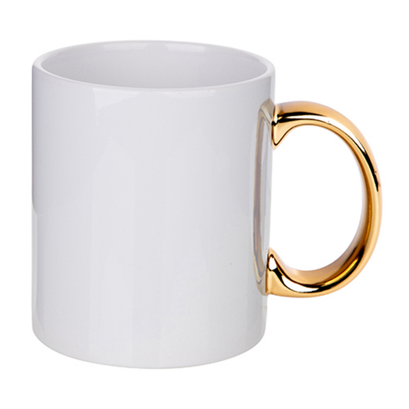 White Ceramic Sublimation Coffee Mug with Colored Inside/Handle - 11oz.