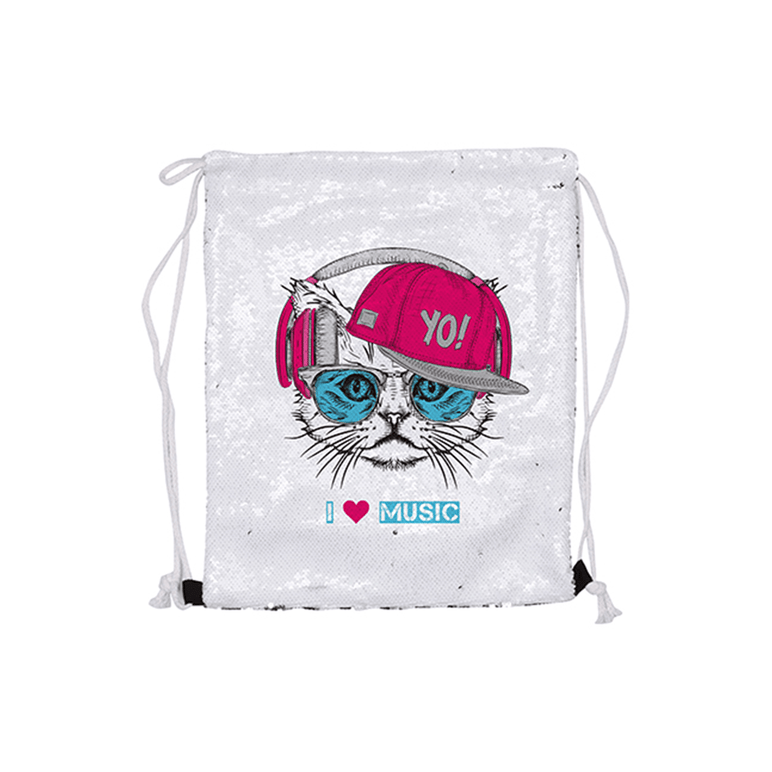 SubliCraft Sublimation Blank Sequin Drawstring Backpack Heat