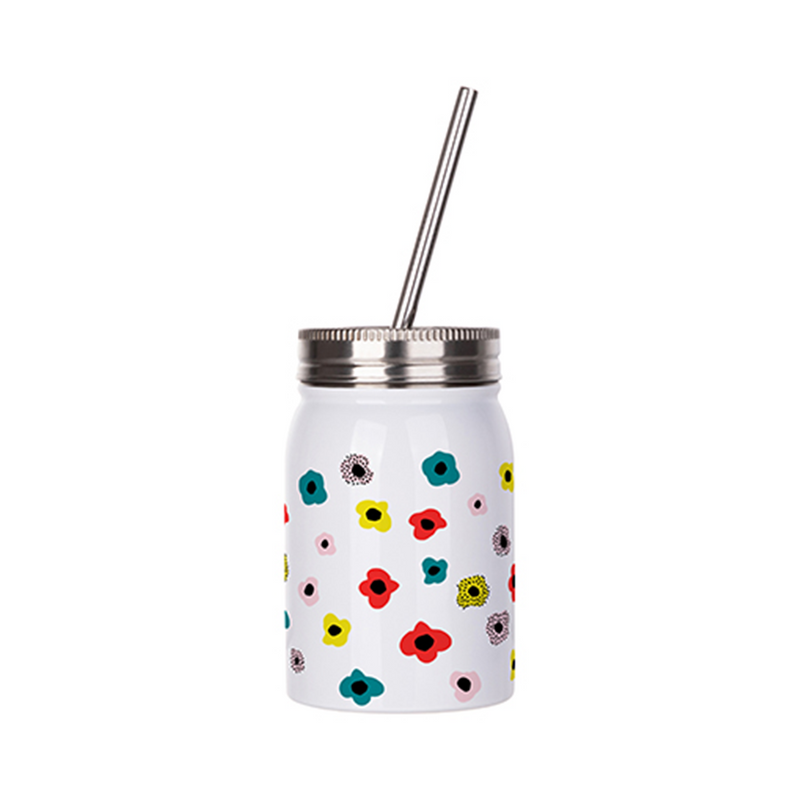 HPN SubliCraft 17 oz. Sublimation Stainless Steel Mason Jar with Straw