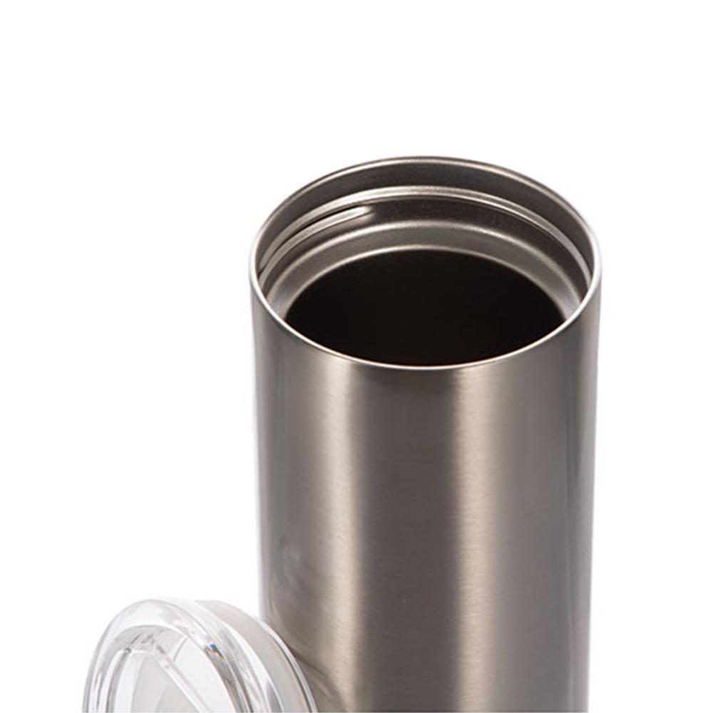 HPN SubliCraft 20 oz. Silver Sublimation Stainless Steel Skinny Tumbler  with Straw
