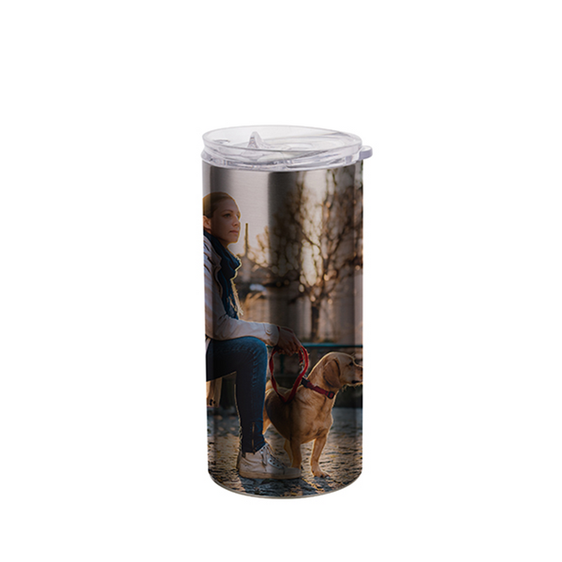 HPN SubliCraft 16 oz. Silver Sublimation Stainless Steel Skinny Tumbler