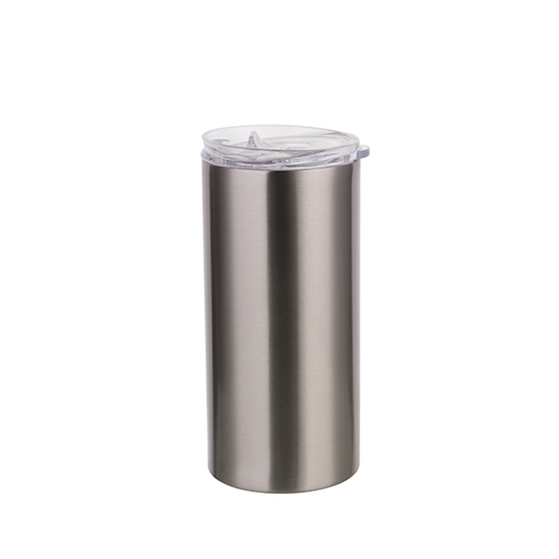 HPN SubliCraft 16 oz. Silver Sublimation Stainless Steel Skinny Tumbler