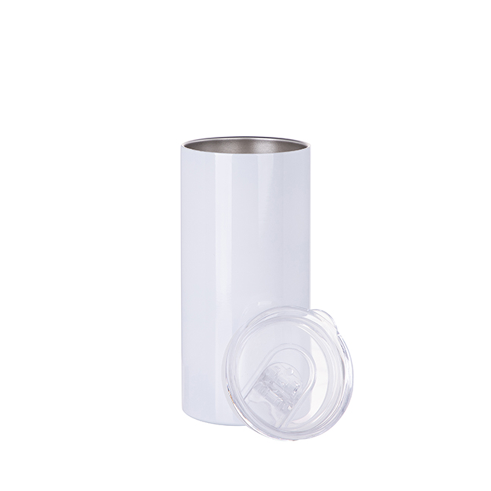 HPN SubliCraft 20 oz. Silver Sublimation Stainless Steel Skinny Tumbler with Straw Individual Tumbler by HeatPressNation