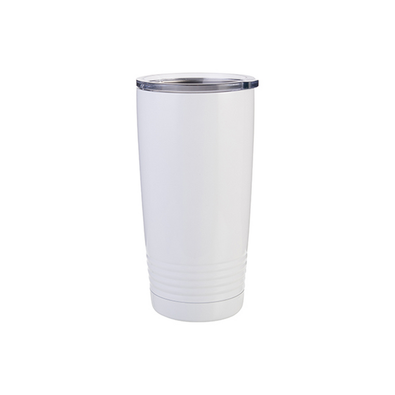 Craft Express 4 Pack 22oz Stainless Steel Tumbler with Ringneck Grip, Size: One size, White