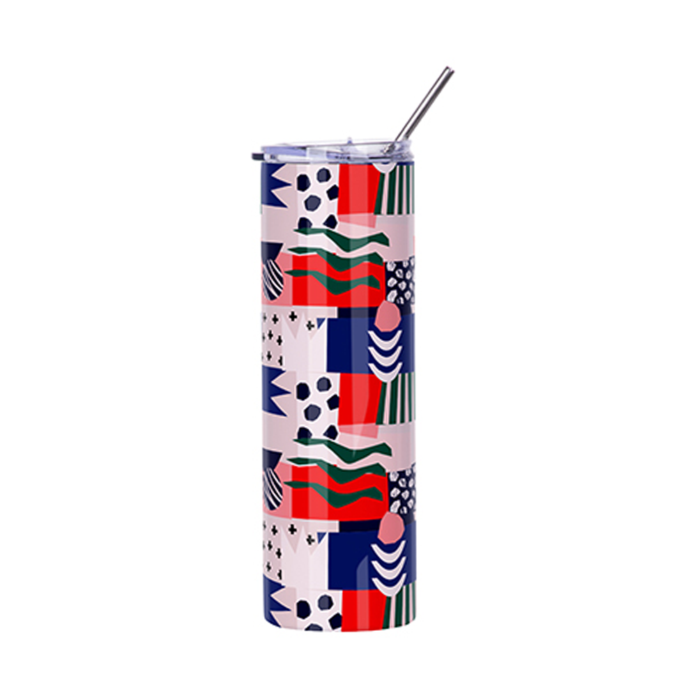 HPN SubliCraft 30 oz. Sublimation Stainless Steel Skinny Tumbler with Straw - White