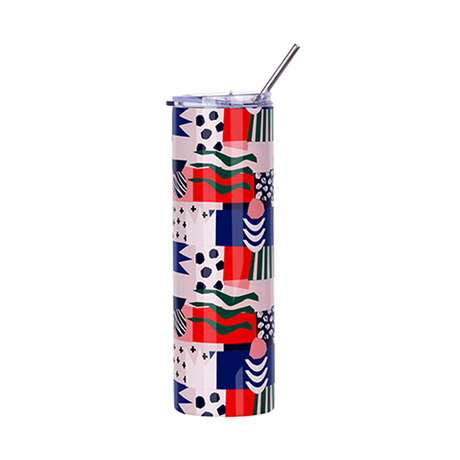 HPN SubliCraft 30 oz. Sublimation Stainless Steel Skinny Tumbler with Straw - White