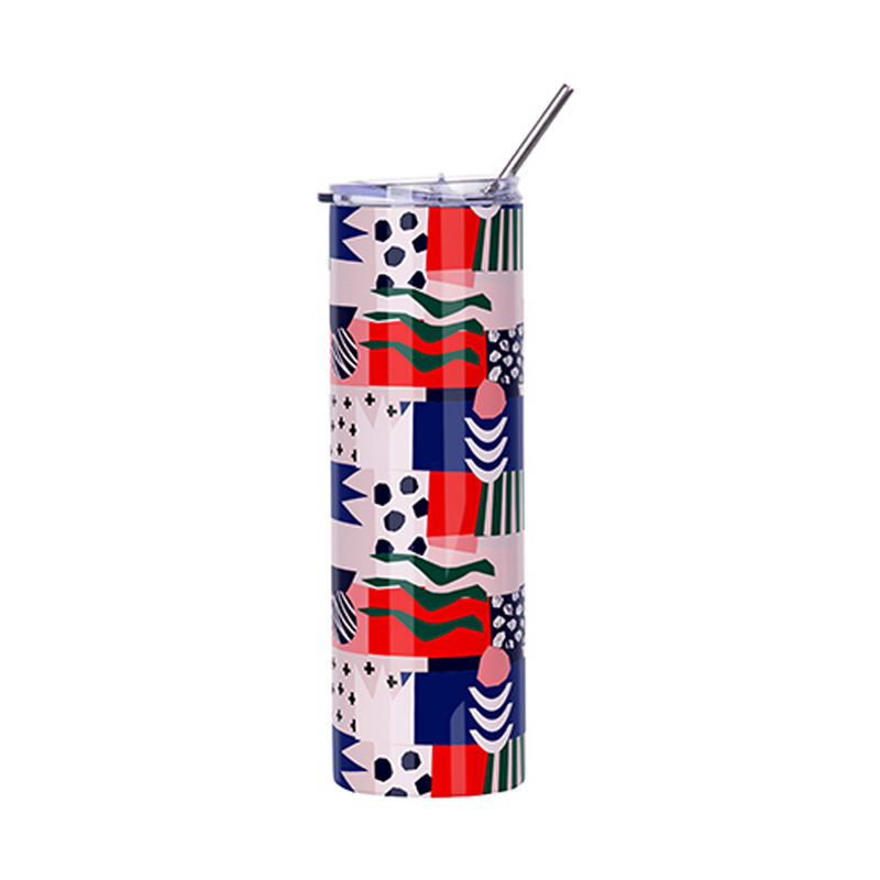 HPN SubliCraft 30 oz. Sublimation Stainless Steel Skinny Tumbler with Straw - White