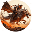 Warrior Riding Dragon Design