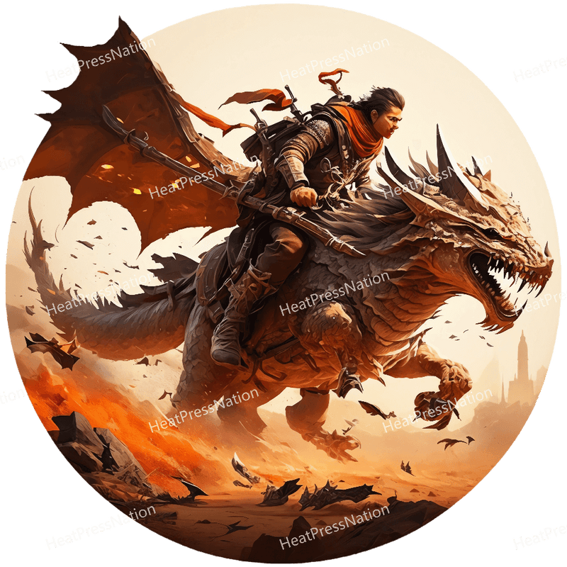 Warrior Riding Dragon Design