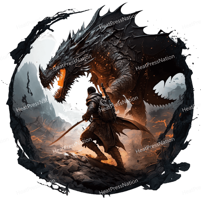Sword Fighting Dragon Design
