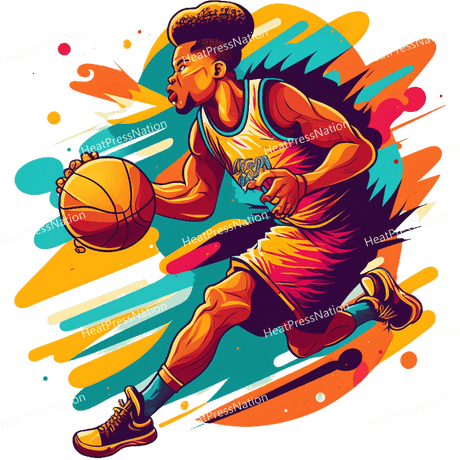 Splatter Basketball Dribble Design - HeatPressNation